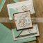 Mint & Gold Wedding Invitations, Gold Glitter Invitations, Calligraphy Invitation