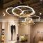 Custom Round Gold LED Pendant Light Hotel Living Room Postmodern Stainless Steel Ring Pendant Light