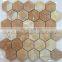 Honed beige traverrtine stone  mosaic tiles 60x60cm