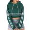Custom Fall Winter Crop Top Hoodie Sweatshirts Suit Jogging Tracksuit Two Piece Pants Set Women