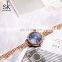 SHENGKE Feminine Bracelet Wristwatchs Lady Noctilucent Wrist Watchs Thin Rosegold Alloy Band Bracelet Watch