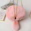 019 Cute cat shaped fluffy artificial fur handbag, crossbody bag, plush handbag, cartoon shoulder bag, girl's winter soft shoulder bag