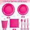 Custom Grid-Patterned Paper Tableware - Disposable Sets for Weddings & Valentine's