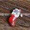 New Design Zinc Alloy Red Mouse Christmas Stocking Brooch