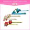 new arrival polymer hair pins clay pink blue purple flower shape hair nickel free bobby pin for girls