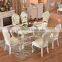 European style noble and luxury solid wood royal design dining table sets