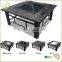 81*81*44.5cm Garde outdoor square fire pit table