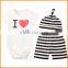 I love my mom and dad's children's clothing short sleeved Shorts Set baby romper Jumpsuit hooded suit three