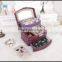 Crocodile pattern automatic jewelry bo top grade leather equisite jewelry bo with three layers of jewelry bo