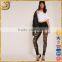 Black ripped leggings for woman