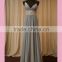 Silky chiffon grey backless prom dress