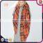 Ladies orange color plaid scarf