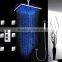 Luxury Led Shower Kit for Bathroom Inox Square 16" Rain Shower Head,body Spray And Brass Valve Set
