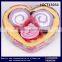 Rose Flower Shape Towel and Swiss Roll Wedding Cake Birthday Towels Set with Tinplate Box