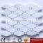 IMARK Interior Design Mixed Long Hexagon Volakas Marble Stone Mosaic Tile and Crystal Diamond Glass Mosaic Backsplash Tile