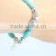 Chuncky Tribal Stretch Bracelet in Turquoise &Silver Shell Key Star Antique Silver Charm Bohemian Gypsy Bracelet