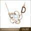OUXI 2016 korean style top quality 18k gold plated AAA zircon flower charm long chain necklaces jewelry 2016 11508