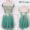Exquisite green chiffon big size women A-line dress evening dresses long best lladies party wear gown