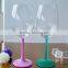 Transparent colorful red wine glass goblet/stemware