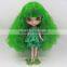 Hot sales shag afro curly bright green neo blythe doll wigs