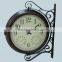 3 in 1 Outdoor Rotating Metal Double Sided Clock