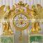 Royal Brass and Crystal Decorated Art Table Clock, Luxury Design 24K Gold Plated Table Clock, Empire Gold Gilt Table Clock