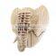 home wall mounted wooden elephant head decoration