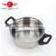 16-24cm 5pcs stainless steel cooking pot/ kitchen cookware set with glass lid