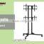 Adjustable in height monitor display stand, TV movable floor bracket stand