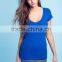 summer women V neck basic fitness t shirt