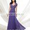 3 Colors Lace Cap Sleeve Chiffon Flowing Simple Long Dress