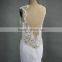 Backless White Chiffon Wedding Dress for Bride