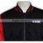 BSCI high quality leaver baseball jacket satin custom leather sleeve