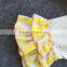 2016 Easter design new baby kids yellow strpies Easter girls outfits boutique clothing with matching headband and necklace set