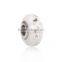 Lampwork Glass & Cubic Zirconia European Style Large Hole Charm Beads Round Clear W/ Stainless Steel Silver Tone Core