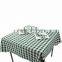 54x54" dinning polyester checker tablecloth white and green