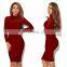 Europe And America Long Sleeve Perspective Sexy One-Piece Dress