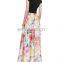 CHEFON Cap sleeve floral skirt long evening dress
