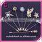 Korean fashion single needle pearl brooch crystal pin lady broochs