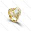 CNC stone wedding engagement stainless steel gold plated ring love