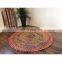 Braid Cotton and Jute Indian Multi Color Floor Rug round yoga mat 2, 3 and 5 Feet