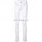 White tencel cotton blended tear effect tight jeans