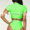 2019 hot style bikini Xia Chun color zipper swimsuit sports outdoor beach sexy women's swimsuit high-waisted bikini