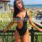2019 Black One Shoulder Sexy One Piece Swimsuit Women Push Up Swimwear Solid Summer BeachWear High Cut Bathing Monokini Bodysuit