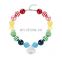 Girl Rainbow necklace with diamond Candy Color Chunky Bubblegum Pendant Necklace Party Jewelry gift