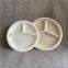 China manufacturer 10 inch Sugarcane pulp bagasse 3-Compartment Divided Round Plates biodegradable