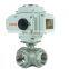 High quality stainless steel 3 way agriculture machinery electric ball valve with handle