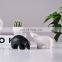 White Small White Black Ceramic Polar Bear Animal Figurine Statue
