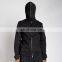 high quality unisex custom logo oversize heavy weight cotton plain black full face zip up hoodie