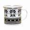 Custom professional 8cm brand logo printing enamel iron metal tea cups with handles